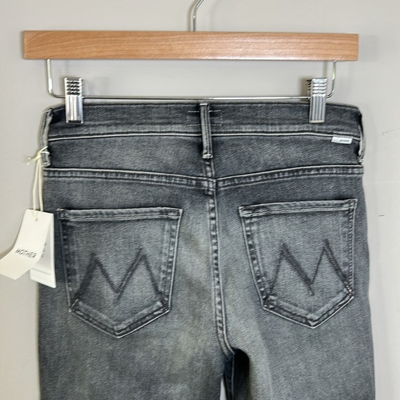 Mother Insider Crop Jean Step Fray Jean Huntress Grey Sz 28 NEW - Picture 8 of 14